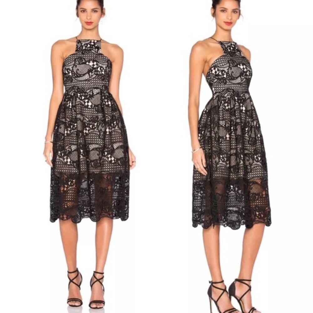 Elliatt Dress In the Air Floral Lace Whimsigoth Fairy Dark Romantic Black Size M